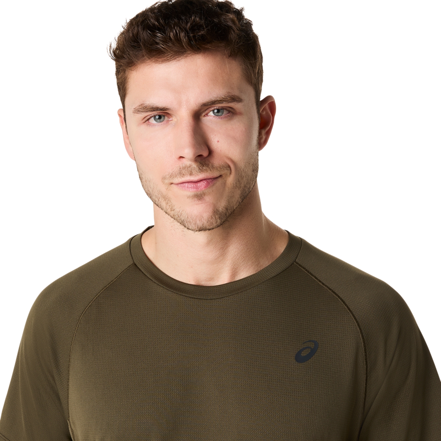 Мужской топ ASICS Actibreeze Panel Jacquard Short Sleeve Top, цвет: Коричневый каменный — фото 3