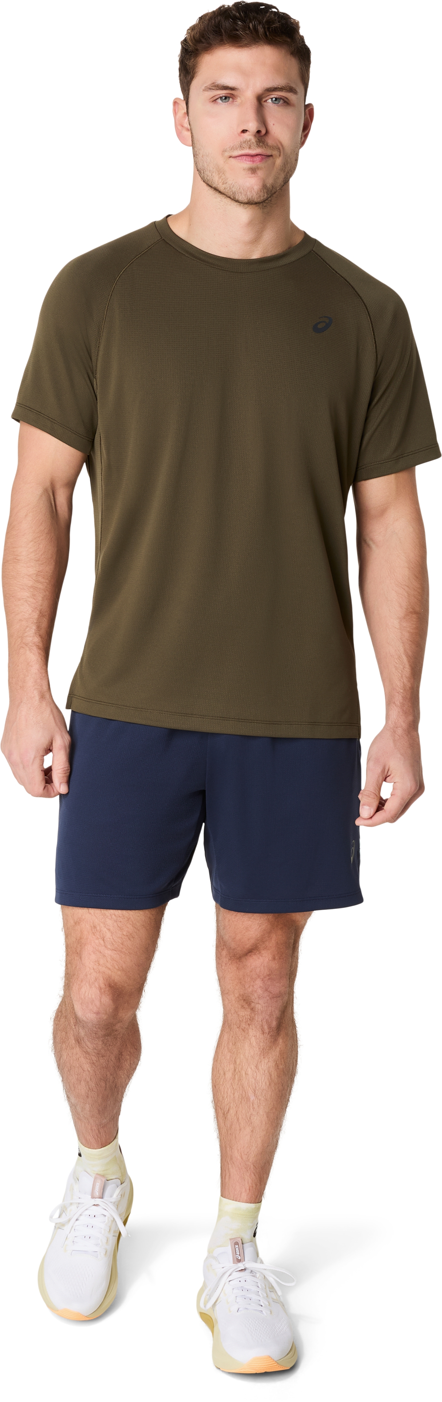 Мужской топ ASICS Actibreeze Panel Jacquard Short Sleeve Top, цвет: Коричневый каменный — фото 7