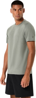 Image 3 of 7 of Men's TRUFFLE GREY HEATHER REFINED TEXTURE SHORT SLEEVE TOP Men's Short Sleeve Shirts