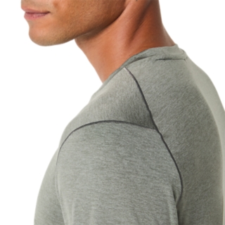 Image 5 of 7 of Men's TRUFFLE GREY HEATHER REFINED TEXTURE SHORT SLEEVE TOP Men's Short Sleeve Shirts