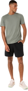 Image 7 of 7 of Men's TRUFFLE GREY HEATHER REFINED TEXTURE SHORT SLEEVE TOP Men's Short Sleeve Shirts