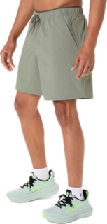 COMFORT CORE  STRETCH WOVEN 7 INCH SHORT, Lichen Green 3
