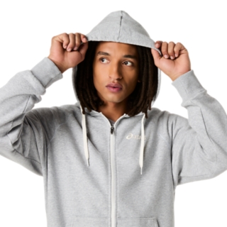 ASICS LOGO FLEECE FULL ZIP HOODIE, Image 7 of 9