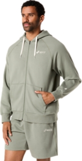 ASICS LOGO FLEECE FULL ZIP HOODIE, Image 3 of 9