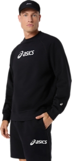 ASICS LOGO FLEECE CREW-NECK TOP, Performance Black 3