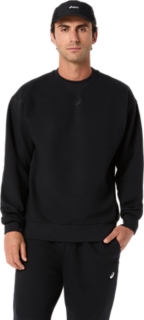 FLEECE CREW-NECK TOP RELAXED, Performance Black 1