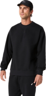 FLEECE CREW-NECK TOP RELAXED, Performance Black 3