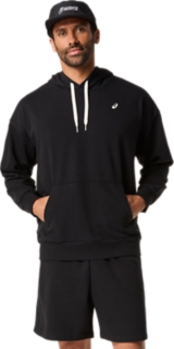 FRENCH TERRY RELAXED PULLOVER HOODIE, Performance Black 1