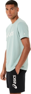 Image 3 of 6 of Men's OCEAN HAZE ASICS LOGO TEE Men's Short Sleeve Shirts