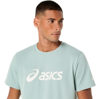 Image 4 of 6 of Men's OCEAN HAZE ASICS LOGO TEE Men's Short Sleeve Shirts