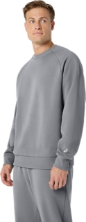 FLEECE CREW-NECK TOP, Grey Heather 3