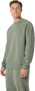 FLEECE CREW-NECK TOP, Lichen Green 3