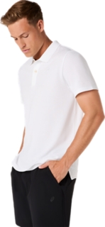 Image 3 of 6 of Men's BRILLIANT WHITE ASICS COTTON BLEND POLO-SHIRT Men's Short Sleeve Shirts