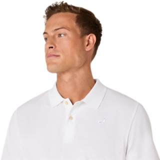 Image 4 of 6 of Men's BRILLIANT WHITE ASICS COTTON BLEND POLO-SHIRT Men's Short Sleeve Shirts