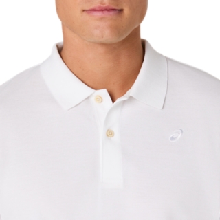 Image 5 of 6 of Men's BRILLIANT WHITE ASICS COTTON BLEND POLO-SHIRT Men's Short Sleeve Shirts