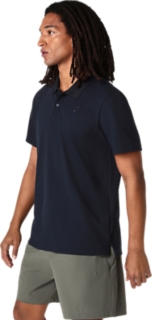 Image 3 of 6 of Men's MIDNIGHT ASICS COTTON BLEND POLO-SHIRT Men's Short Sleeve Shirts