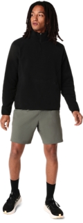REFINED TEXTURE FLEECE HALF ZIP LONG SLEEVE TOP, Image 6 of 7