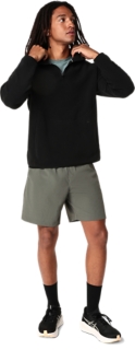 REFINED TEXTURE FLEECE HALF ZIP LONG SLEEVE TOP, Image 7 of 7