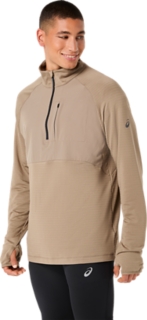 WAFFLE KNIT HALF ZIP, Pepper/Black 3