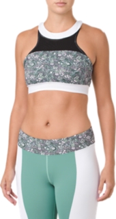 Liberty Print Halterneck Sports Bra, Brilliant White, Sports Bras