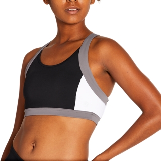 Plus Colorblock Rhinestone Front Contrast Binding Sports Bra