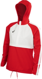 WOMEN S STRETCH WOVEN TRACK TOP Team Red Team White Hoodies