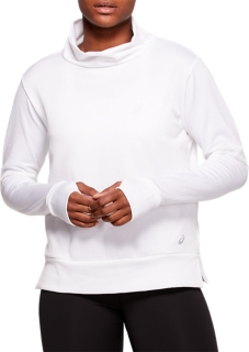 Brushed Fleece Long Sleeve Top Brilliant White Long Sleeve Shirts