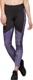 Womens Printed Train Legging Performance Blackdusty Purple Tights