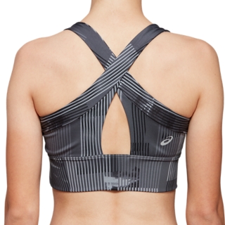 Buy Asics Asics Logo Printed Training Core Sports Bra In Grey