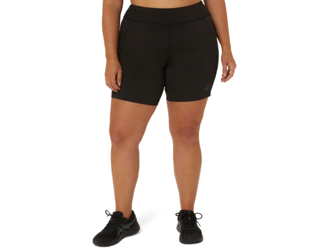 WMNS Elastic Athletic Knit Fabric Short Sleeve Top and Shorts Set / Black