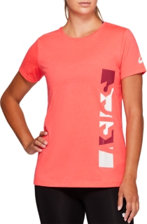 asics t shirt femme rouge