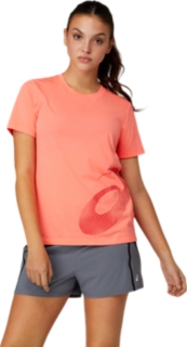 Women's CORE TRAIN GRAPHIC TEE | Blazing Coral | Short Sleeved Tops ...
