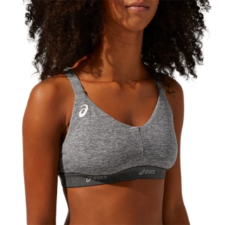 WOMEN'S Team ASICS Band Bra, Dark Grey Heather, Sports Bras