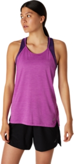 WOMEN'S STRAPPY TANK, Dragon Fruit Spacedye, Sleeveless Shirts