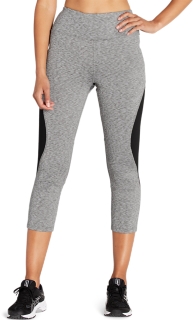 WOMEN'S CB CAPRI, Mid Grey Heather/Performance Black, Tights & Leggings