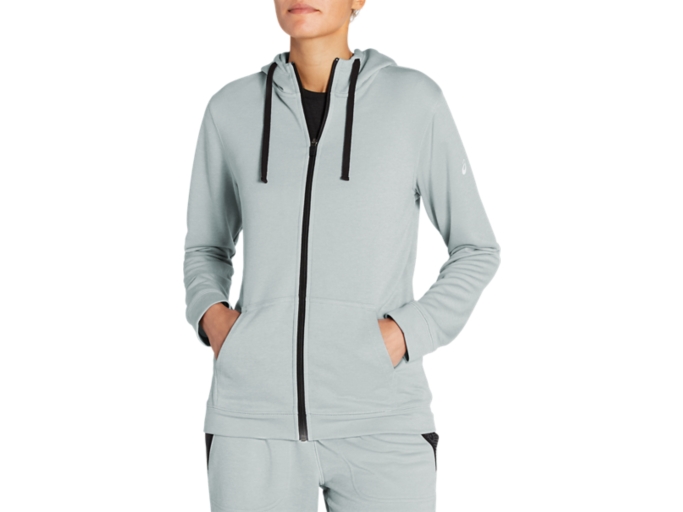 Ladies Brushed Hacci Zip Hoodie Grey - Ocean Surfari