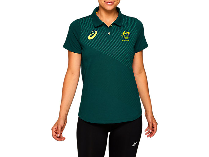 Image 1 of 8 of Women's 80 Au Green REPLICA MEDIA POLO Clothing
