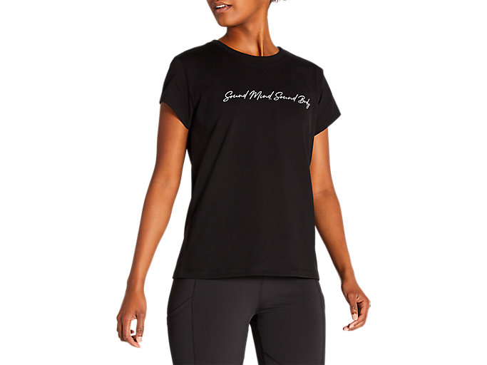 Image 1 of 5 of Women's Performance Black SMSB GRAPHIC TEE II Women's Sports Short Sleeve Shirts