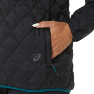 WOMEN'S REVERSE INSULATED VEST | Performance Black/Velvet Pine | Jackets u0026  Outerwear | ASICS