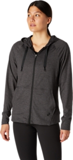 WOMEN S TECH FULL ZIP HOODIE Dark Grey Heather Hoodies