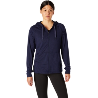 WOMEN S TECH FULL ZIP HOODIE Peacoat Heather Hoodies