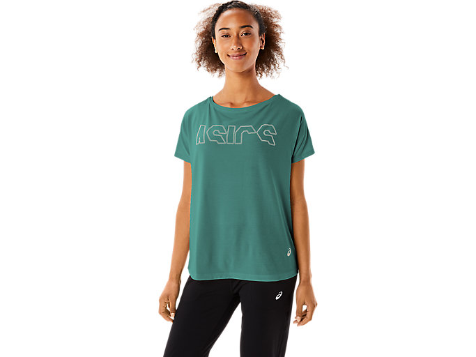 Image 1 of 6 of Women's Sage Heather/ Birch SPORT PRINT OUTLINE TEE T-Shirts