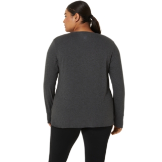 WOMEN'S LONG SLEEVE HEATHER TOP, Dark Grey Heather, Long Sleeve Shirts