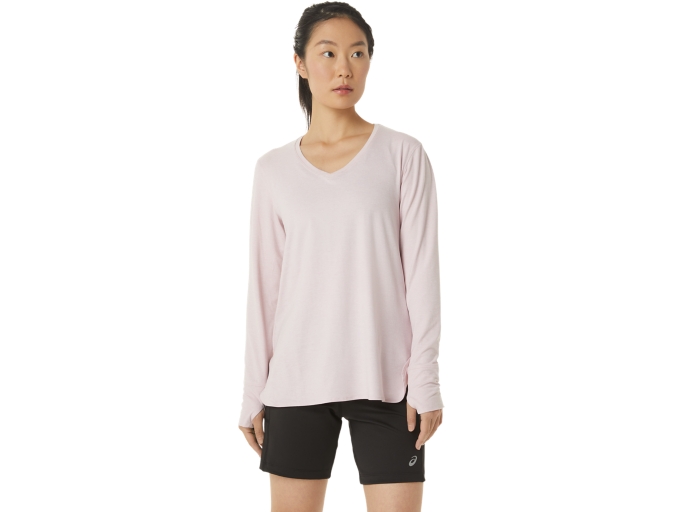 WOMEN'S LONG SLEEVE HEATHER TOP | Barely Rose Heather | Long Sleeve Shirts  | ASICS