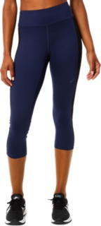 ASICS Womens Team 3/4 Capri Tight Compression Athletic Pants, Blue, XX-Large