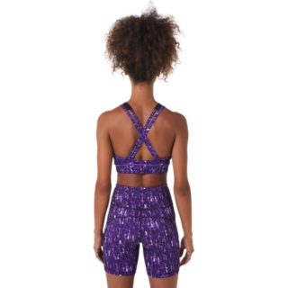 Zen Strappy Sports Bra Iris Purple with Black Mesh