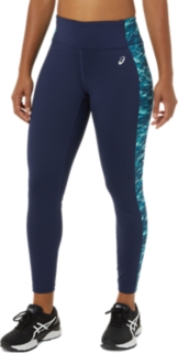 WOMEN\'S 7/8 PERFORMANCE TIGHT | Peacoat/Fresh Ice Multi | Tights & Leggings  | ASICS