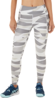 Grey, green and white sports leggings - CLAIRE Waist S Colour Grey