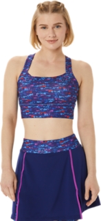 WOMEN'S KATE STRAPPY BRA, Deep Mars/Mist Multi, Sports Bras