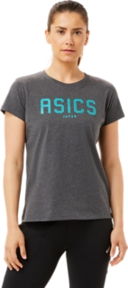 Alternative image view of JAPAN TEE, Dark Grey Heather/Techno Cyan